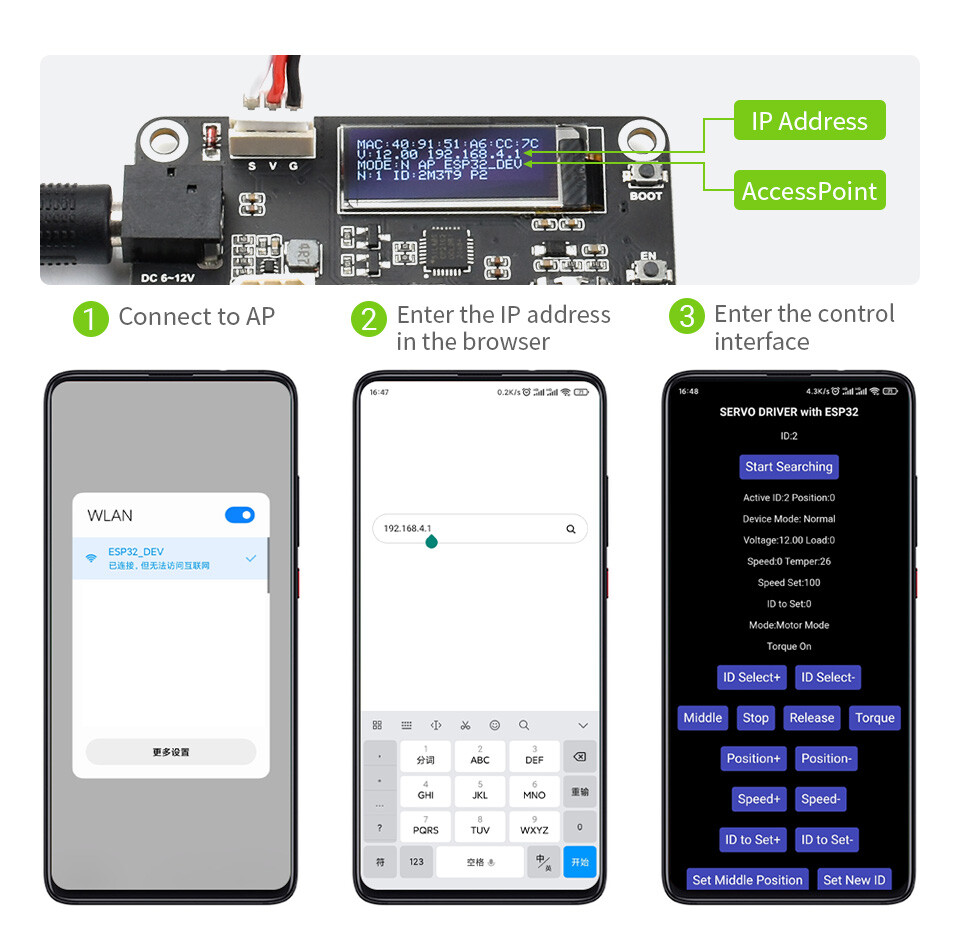 WaveShare SC09 Seriebus-servo 2,3 kgcm