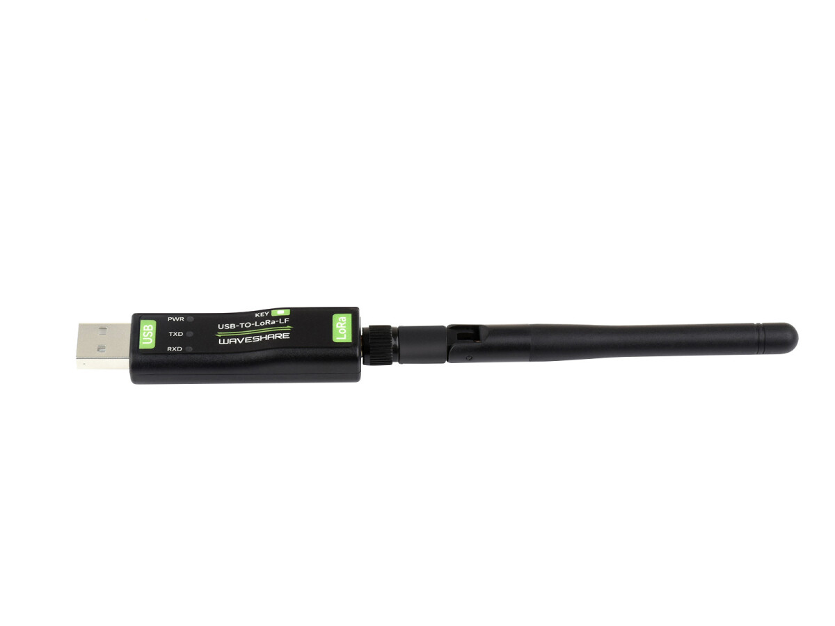 WaveShare USB til LoRa-datatransmissionsmodul, version LF med TCXO-krystaloscillator