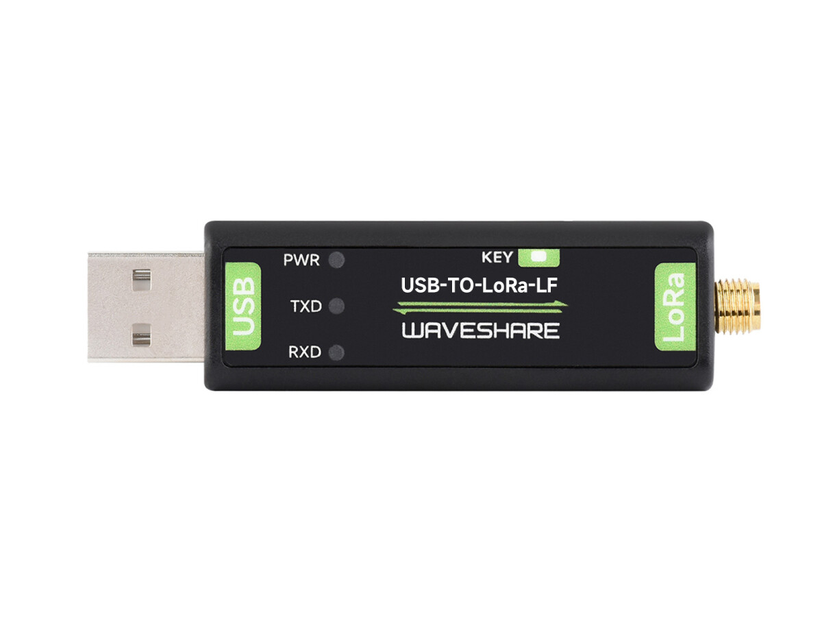 WaveShare USB til LoRa-datatransmissionsmodul, version LF med TCXO-krystaloscillator