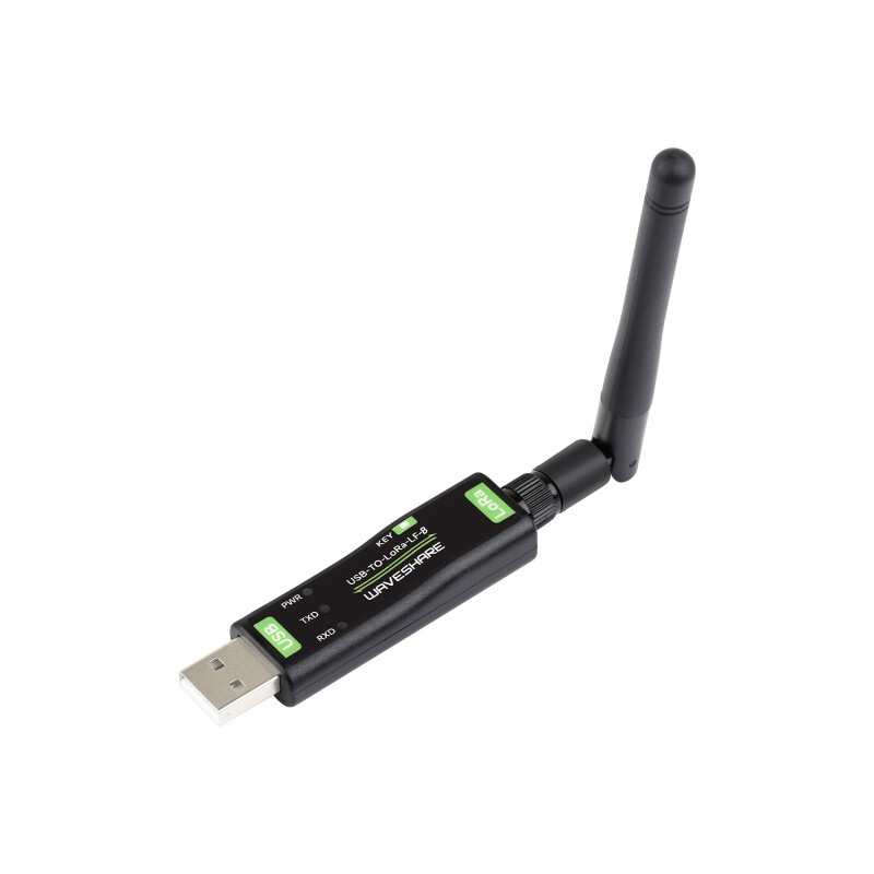 WaveShare USB til LoRa-datatransmissionsmodul, version LF med XTAL-krystalosillator