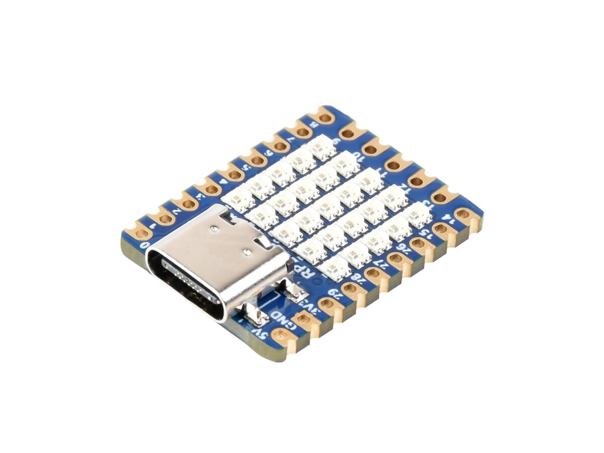 WaveShare RP2040-Matrix Udviklingskort Med indbygget 5x5 RGB LED matrix