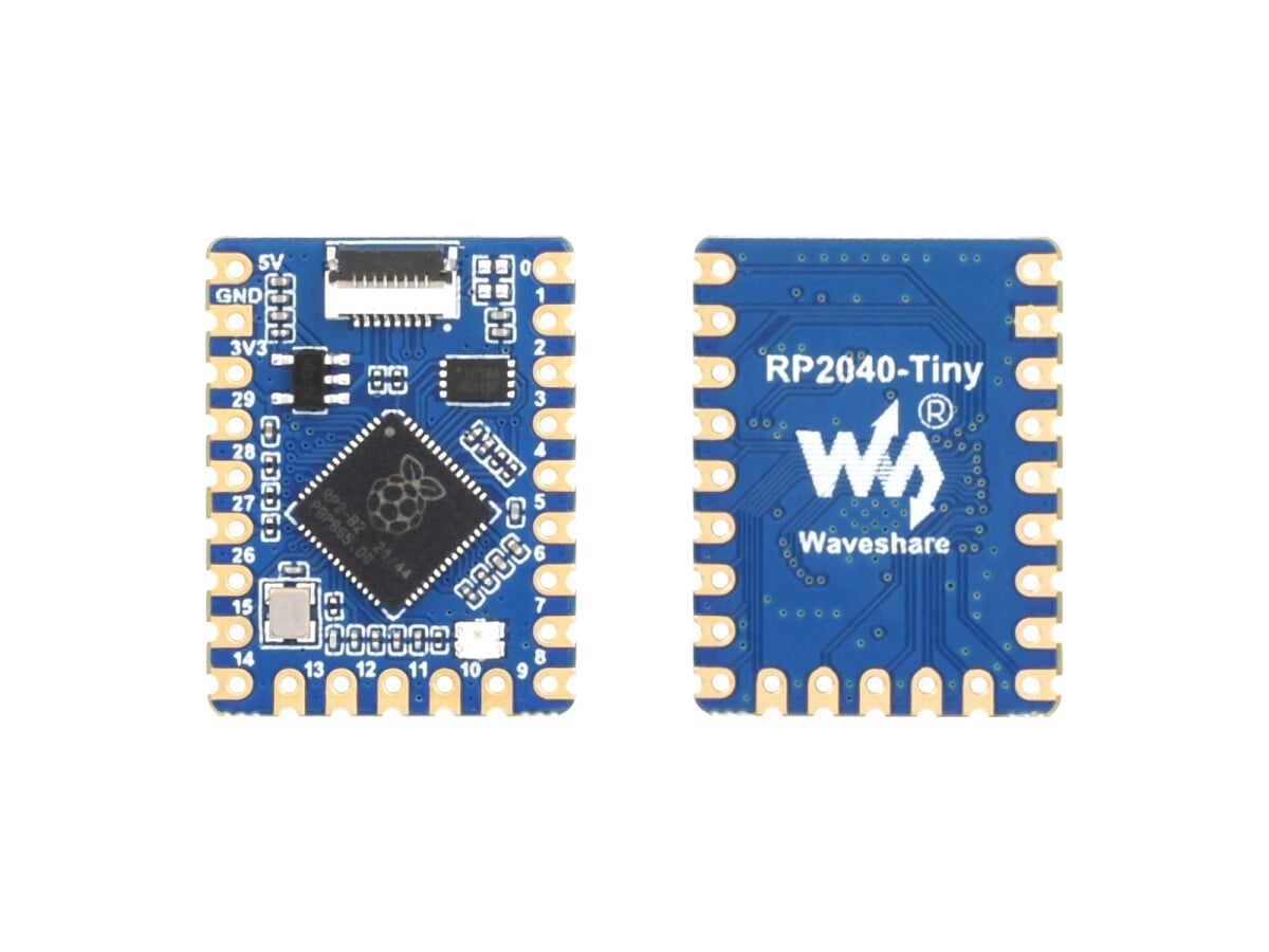 WaveShare RP2040 Tiny Development Board Kit med USB Port Adapter Board FPC Kabel