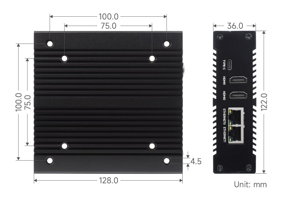 WaveShare NAS Multi-Funktionel Mini-Computer uden Raspberry Pi CM4, Netværkslager med to SSD-slots