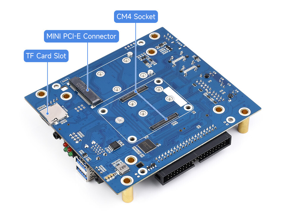 WaveShare NAS Multi-Funktionel Mini-Computer uden Raspberry Pi CM4, Netværkslager med to SSD-slots
