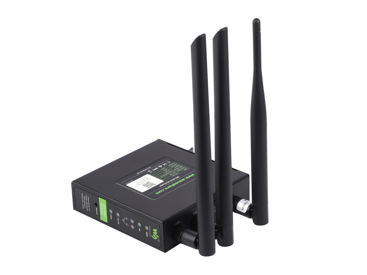 WaveShare Industriemodel 4G LTE Router med 3x Ethernet-porte, flere VPN-protokoller, WIFI – Hurtig internetadgang, Dual Qualcomm-chips