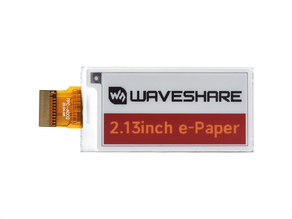 WaveShare 2,13 Zoll E-Paper (G) rå display 250x122 Rød/Gul/Sort/Hvid