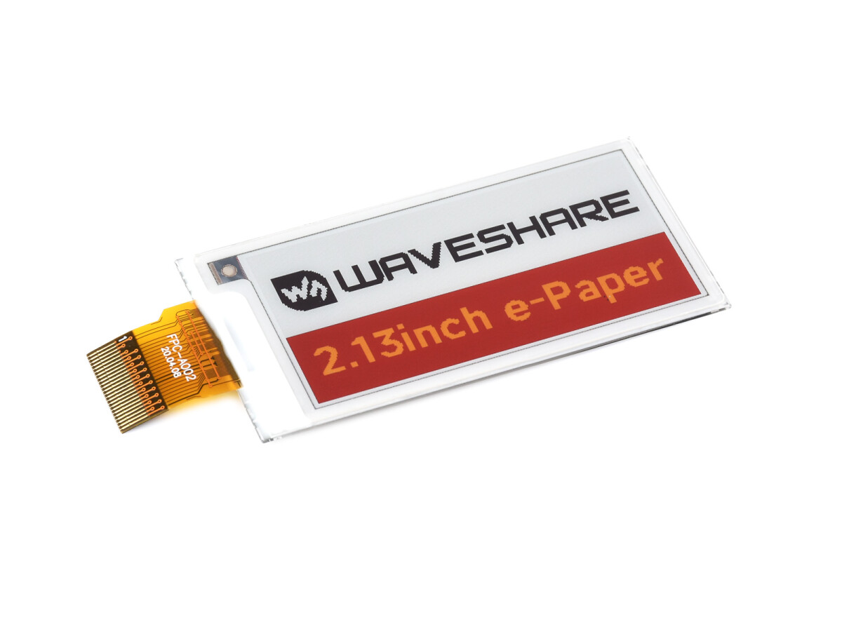 WaveShare 2,13 Zoll E-Paper (G) rå display 250x122 Rød/Gul/Sort/Hvid