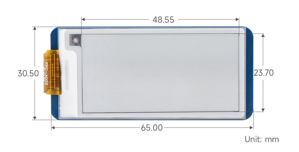 WaveShare 2,13 Zoll E-Paper HAT (G) 250x122 SPI Interface Rød/Gul/Sort/Hvid
