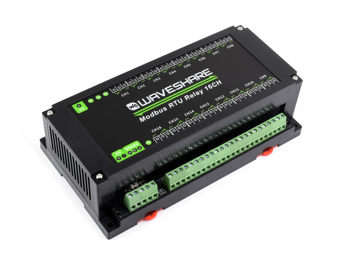 WaveShare Modbus RTU 16CH Relæmodul med RS485-interface og flere isoleringskredsløb