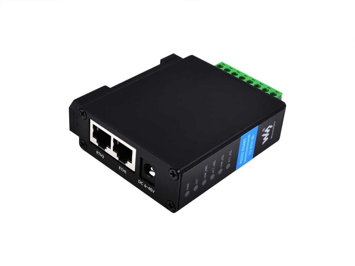 WaveShare RS232 RS485 to RJ45 Ethernet Serial Server Dual Ethernet-porte