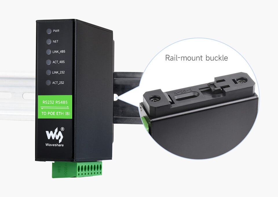 WaveShare RS232 RS485 to RJ45 Ethernet Serial Server Dual Ethernet-porte