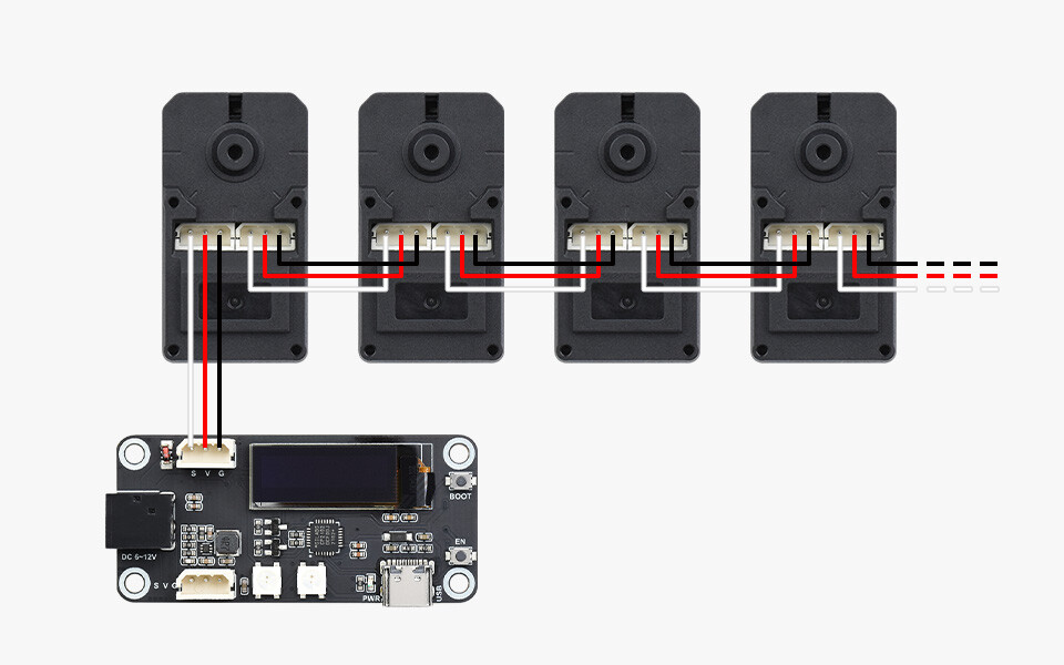 WaveShare ST3215-HS 20 kg.cm Bevægelig motor med 360° høj præcision magnetisk encoder