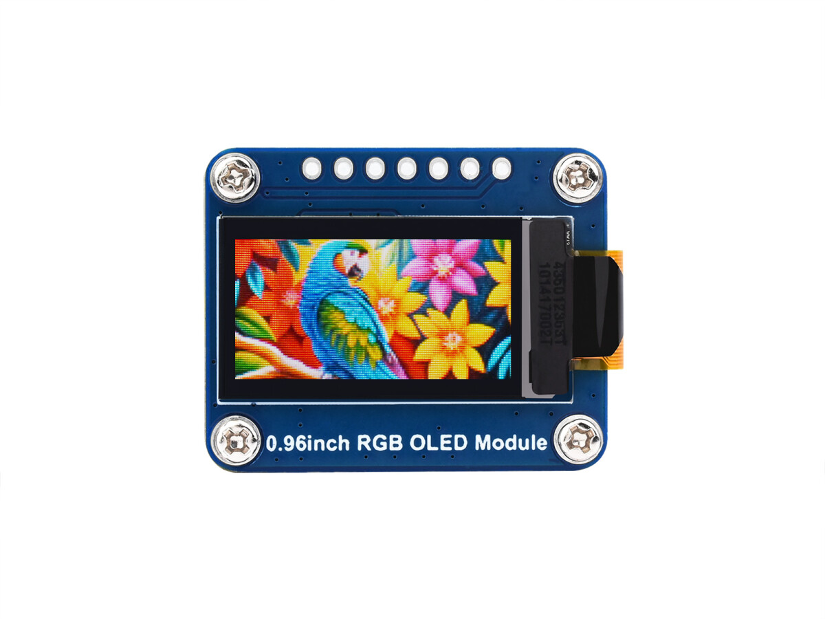 WaveShare 0,96 Zoll RGB OLED-displaymodul, 64x128 opløsning, 65.000 farver, SPI-interface