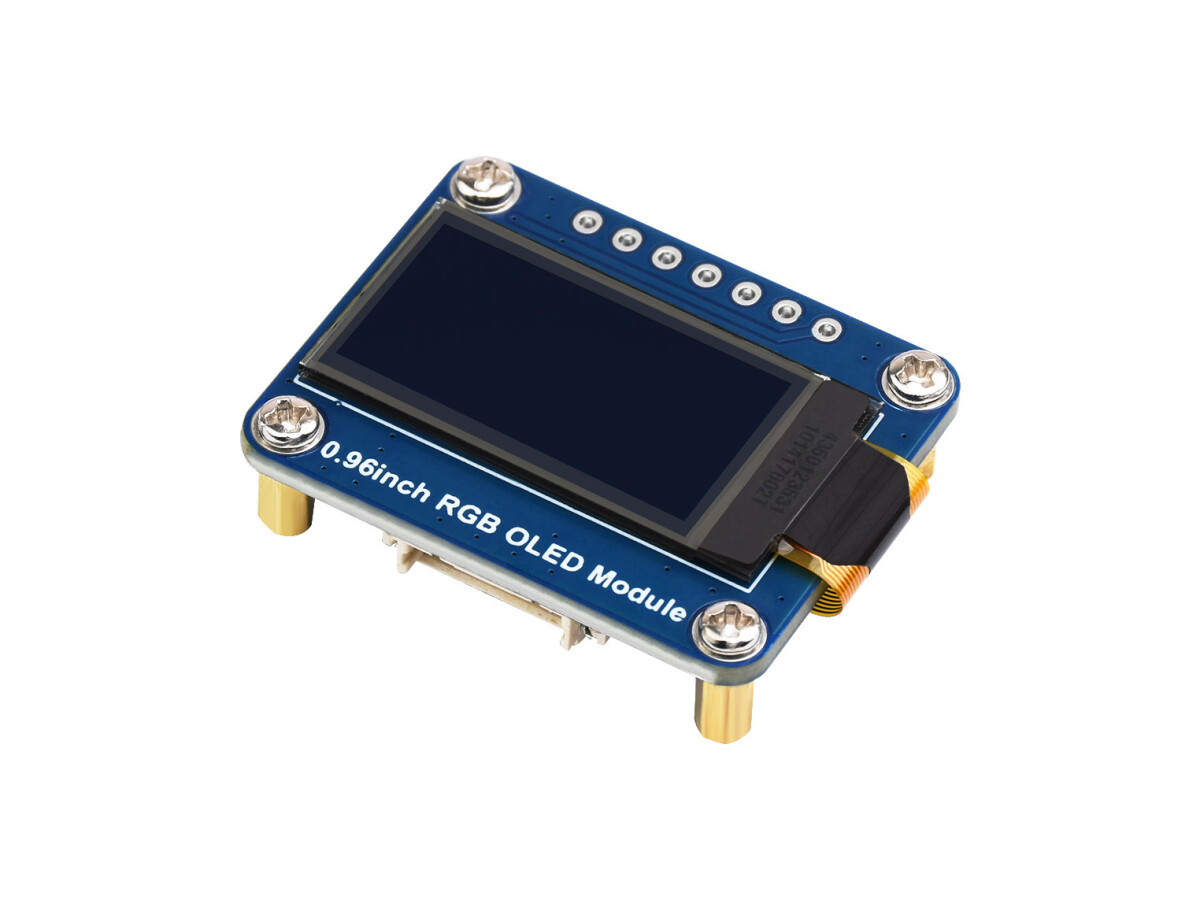 WaveShare 0,96 Zoll RGB OLED-displaymodul, 64x128 opløsning, 65.000 farver, SPI-interface