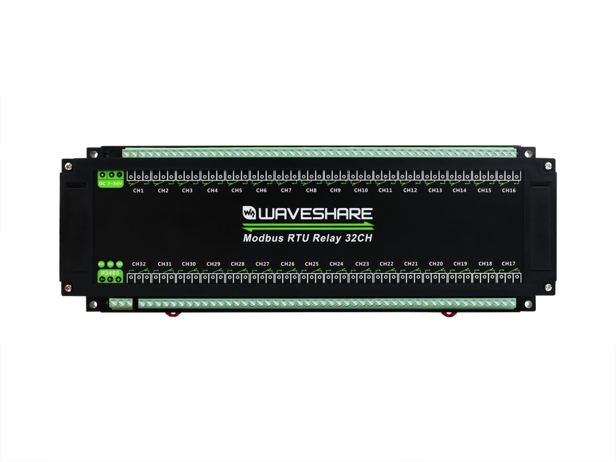 WaveShare Modbus RTU 32CH Relæmodul med RS485-interface og flere isoleringskredsløb