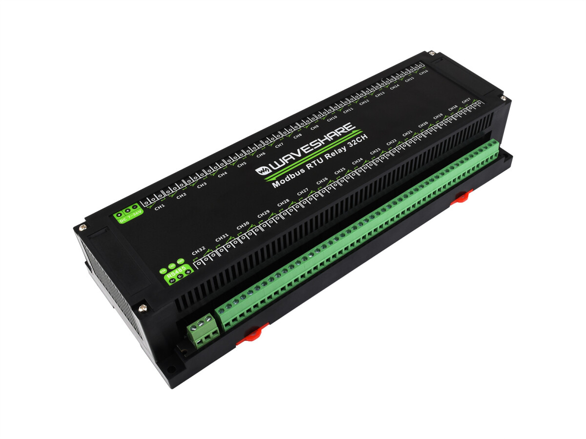 WaveShare Modbus RTU 32CH Relæmodul med RS485-interface og flere isoleringskredsløb