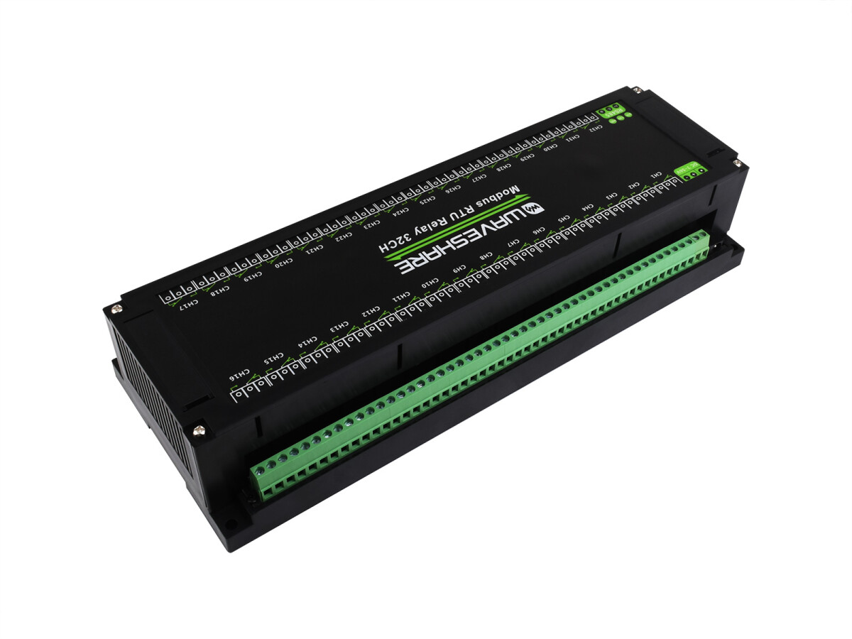 WaveShare Modbus RTU 32CH Relæmodul med RS485-interface og flere isoleringskredsløb