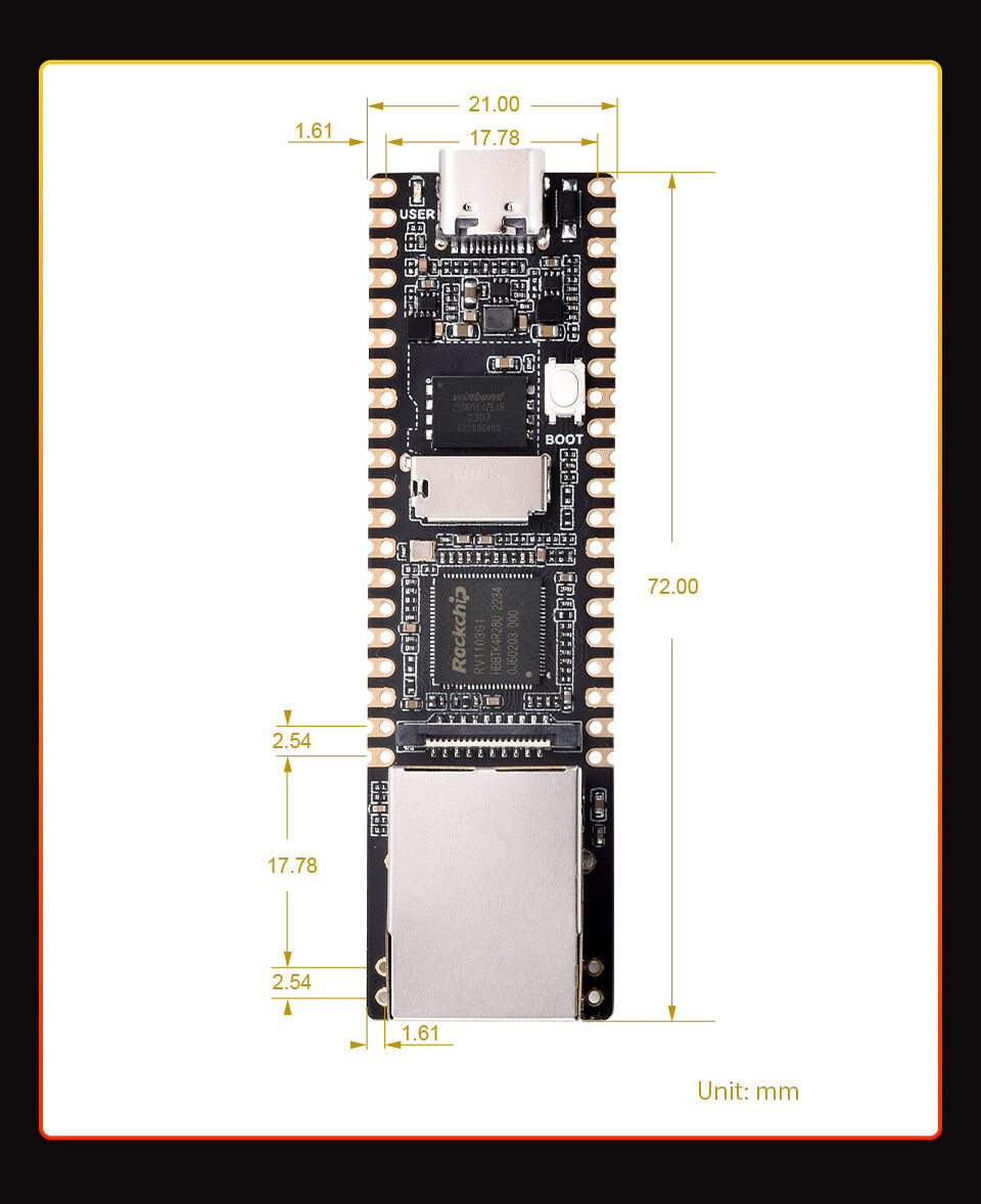 LuckFox Pico Plus RV1103 Linux Mikro Udviklingskort med Ethernet-port
