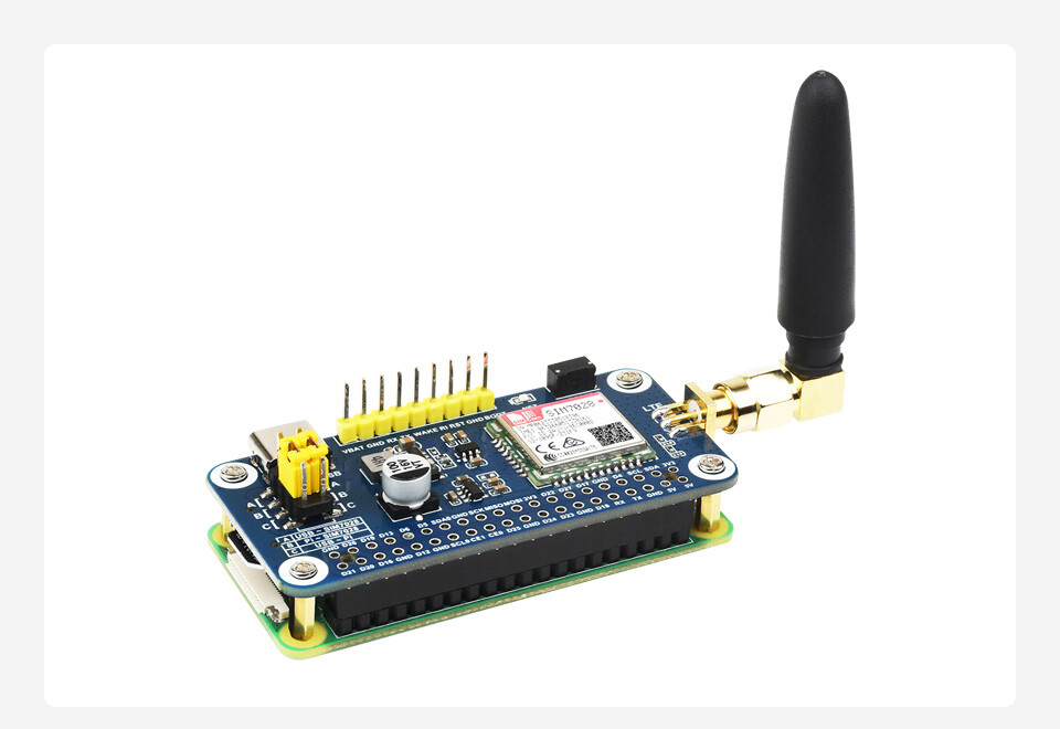 WaveShare SIM7028 NB-IoT HAT til Raspberry Pi, globalt frekvensbånd, NB-IoT kommunikation