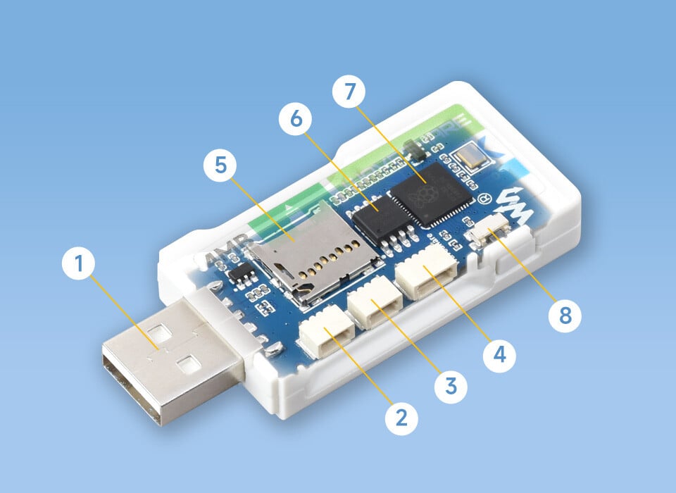 WaveShare RP2040-GEEK Udviklingskort med 1,14 tommer 65K farve LCD