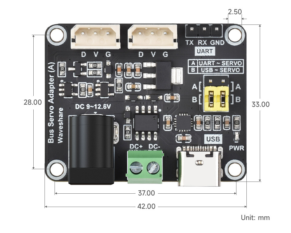 WaveShare Seriell Bus Servo Driver Board für ST/SC Servos – Perfekt til SO-ARM100 SO-101 ARM Robotikprojekter