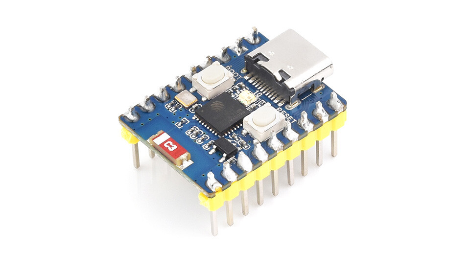 WaveShare ESP32-C3 Mini Udviklingskort Forudsamlet ESP32-C3FN4 160MHz 2.4GHz Wi-Fi Bluetooth 5