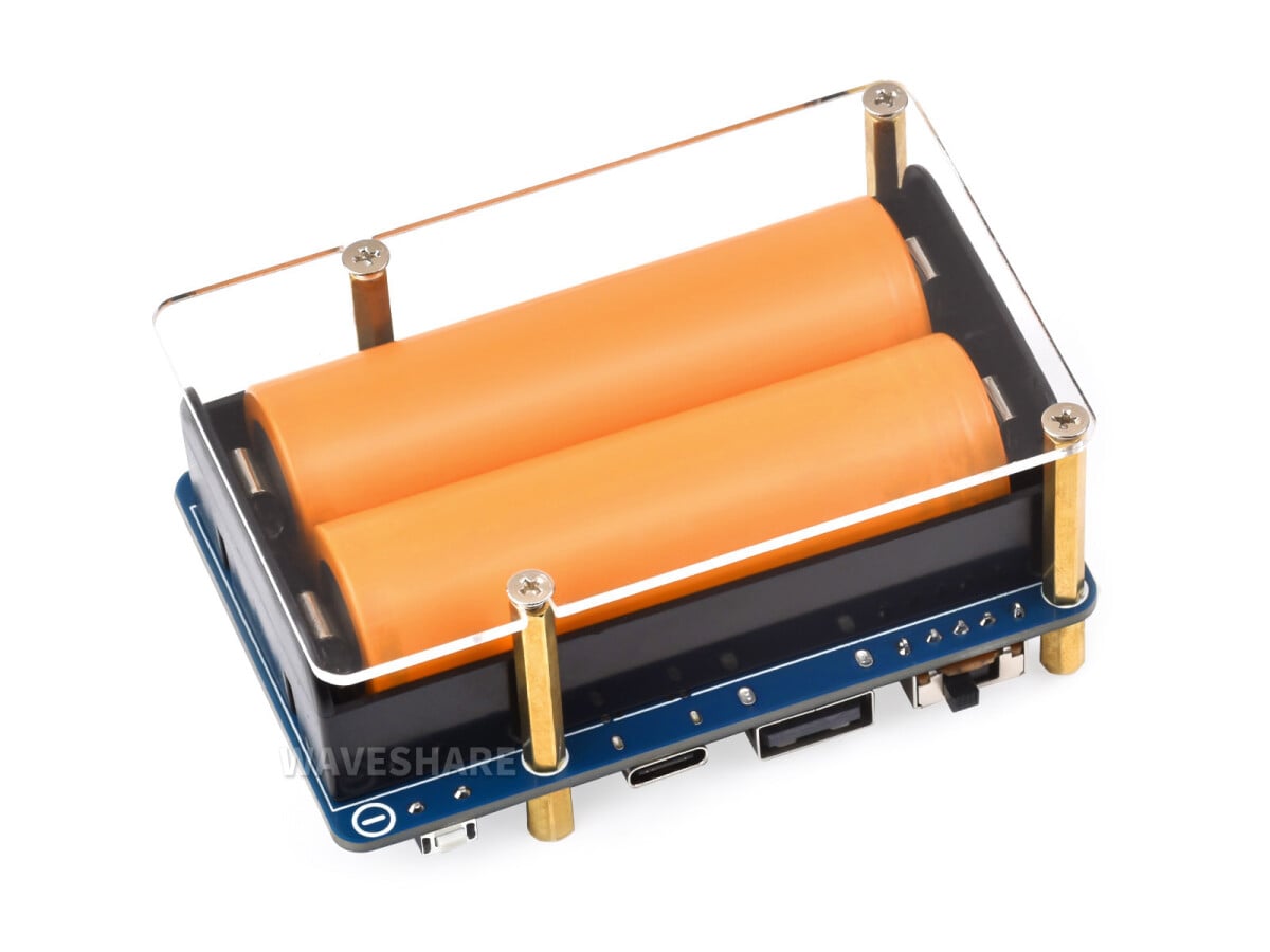 WaveShare UPS HAT (D) til Raspberry Pi, 5V Pogo Pins Connector