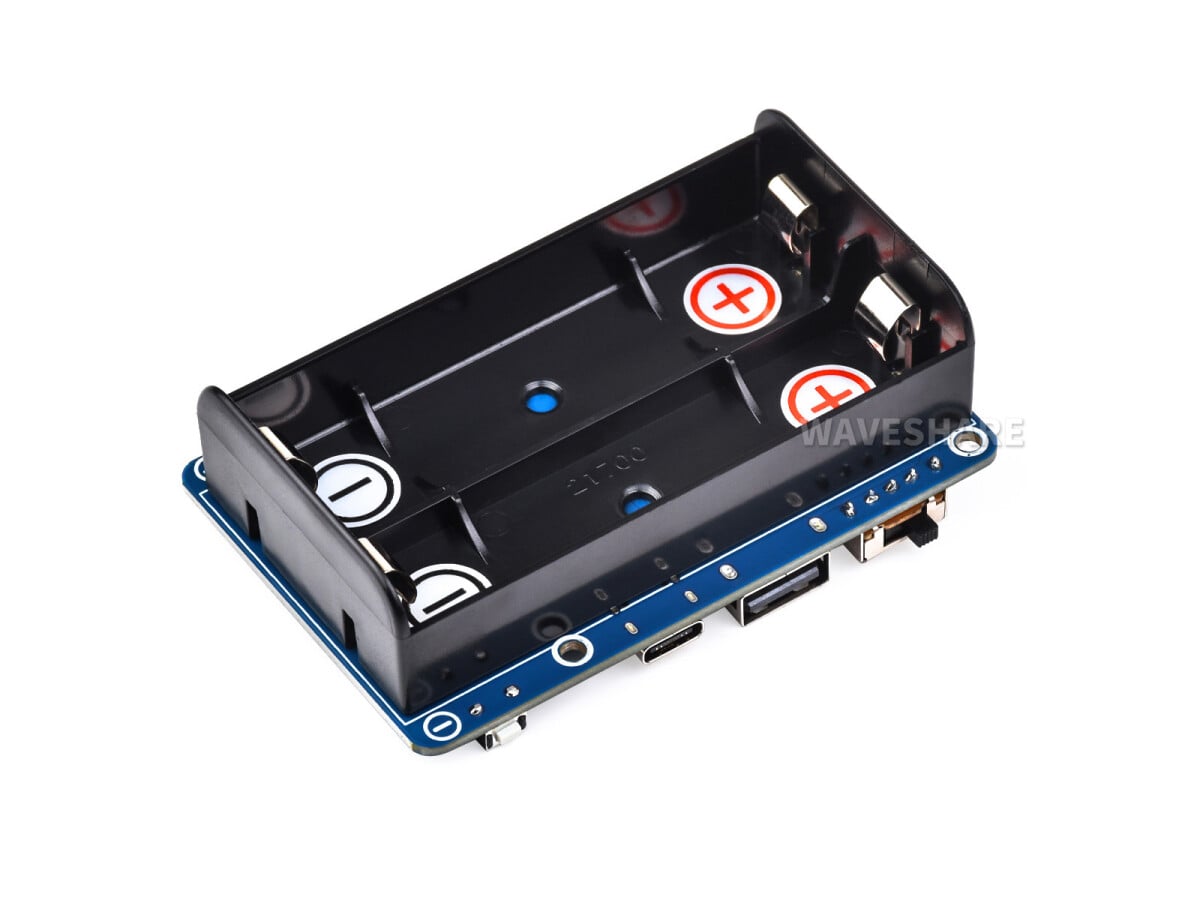 WaveShare UPS HAT (D) til Raspberry Pi, 5V Pogo Pins Connector