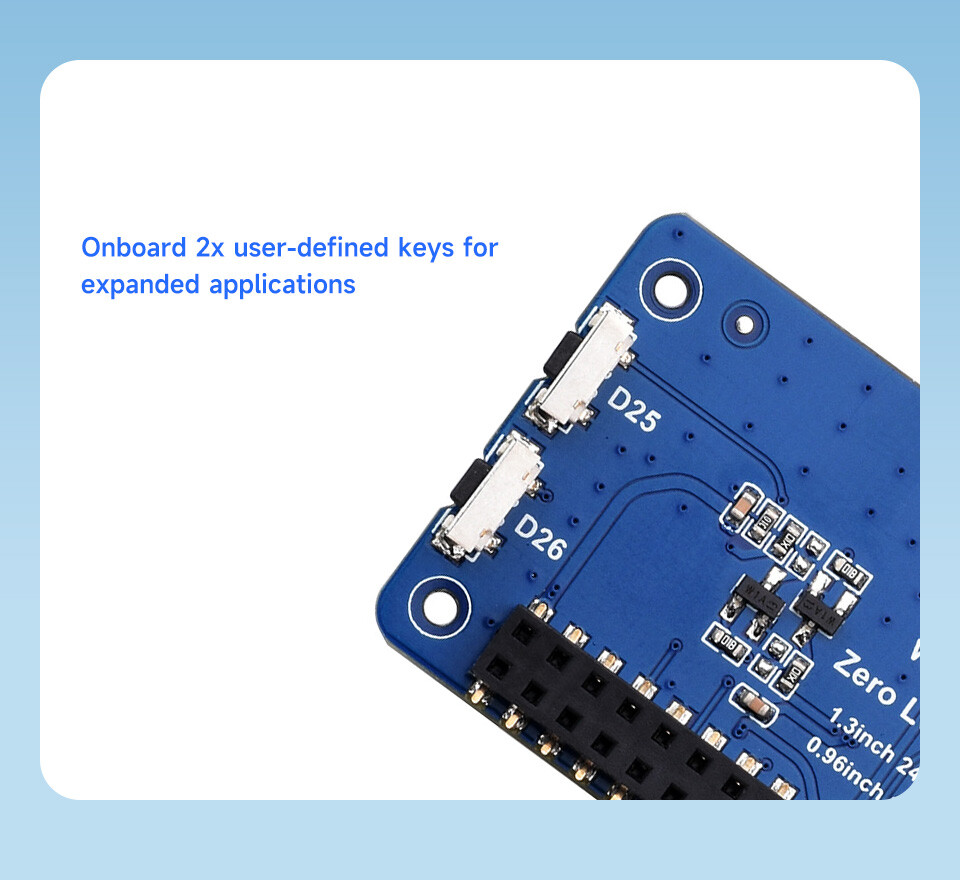 WaveShare Triple LCD HAT til Raspberry Pi, 1.3tommers IPS LCD + Dual 0.96tommers IPS LCD