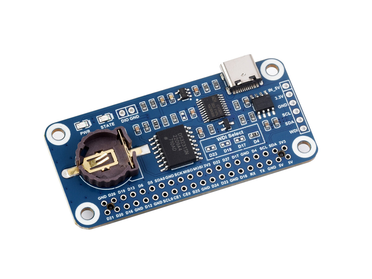 WaveShare RTC WatchDog HAT (B) til Raspberry Pi med DS3231SN RTC-chip