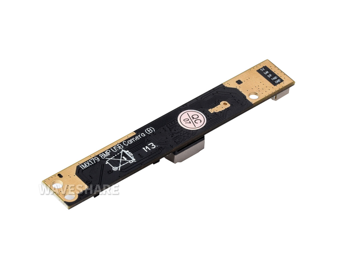 WaveShare IMX179 8MP USB Kamera, fast fokus, automatisk fokusering