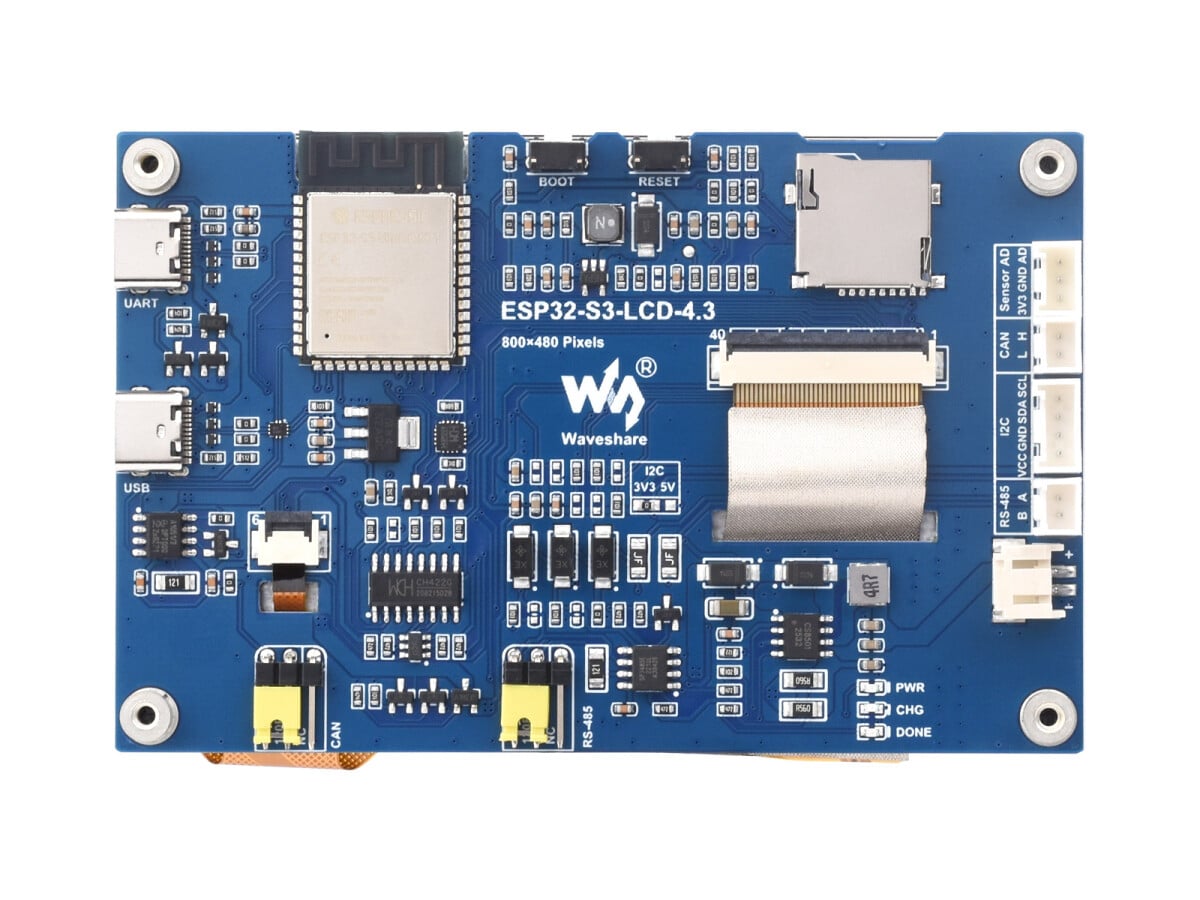 WaveShare ESP32-S3 4,3 Zoll Kapazitiver Touch Display Entwicklungskort 800x480
