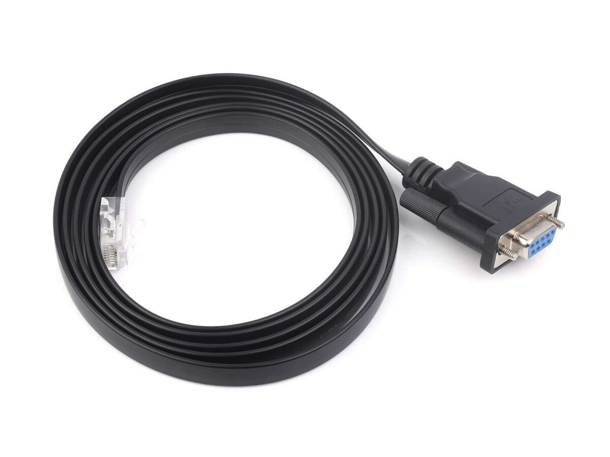 WaveShare RS232 til RJ45 konsol kabel 1.8m, RS232 DB9 hunport til RJ45 konsol hanport
