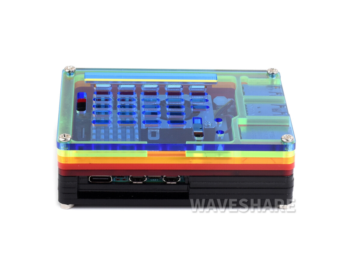 WaveShare Acrylæske til Raspberry Pi 5 Understøtter Officiel Aktive Køler