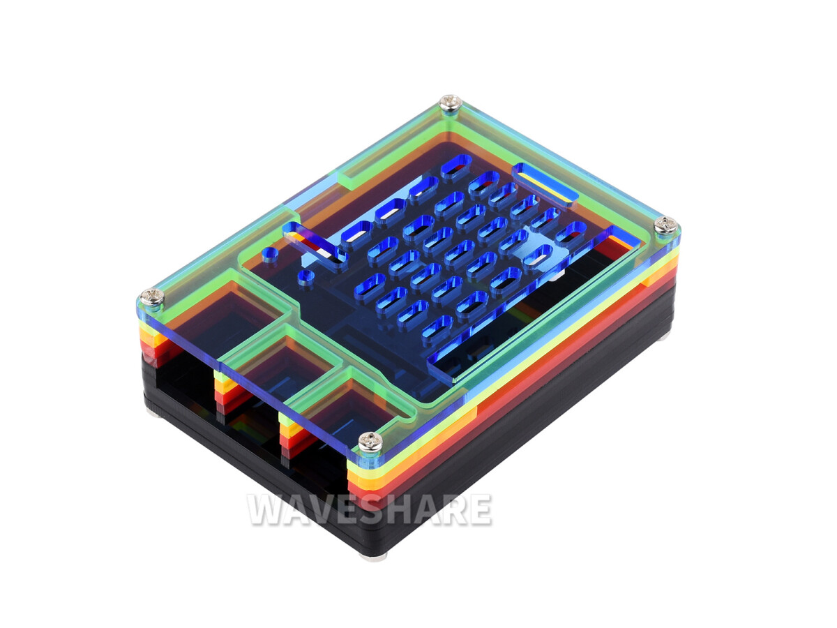 WaveShare Acrylæske til Raspberry Pi 5 Understøtter Officiel Aktive Køler