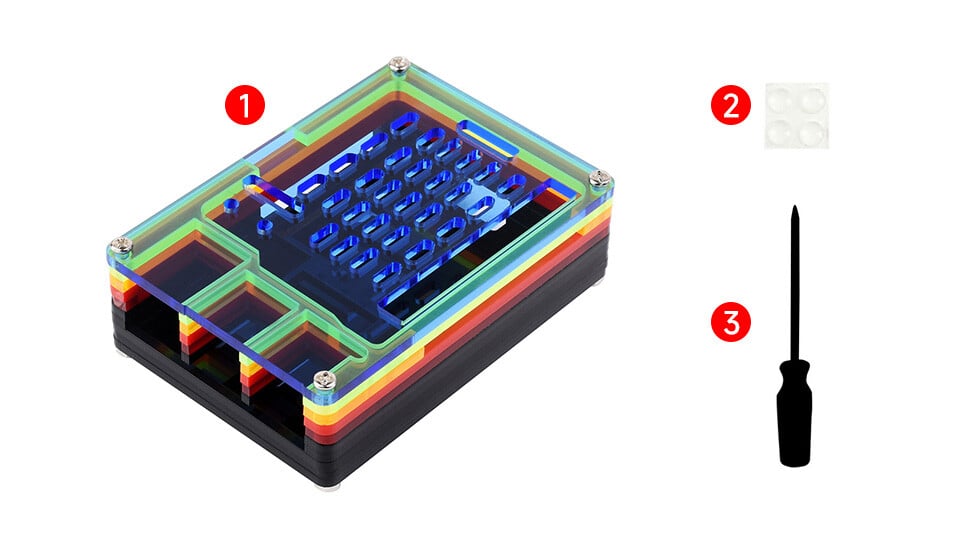 WaveShare Acrylæske til Raspberry Pi 5 Understøtter Officiel Aktive Køler