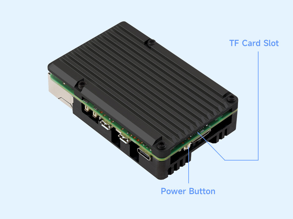 WaveShare Aluminiet kasse i zinklegering til Raspberry Pi 5 med to køleblæsere