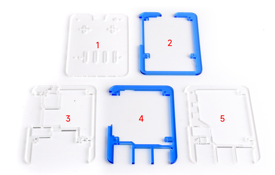 WaveShare Transparent Blå Akrylæske til Raspberry Pi 5 Understøtter Officiel Aktiv Køler