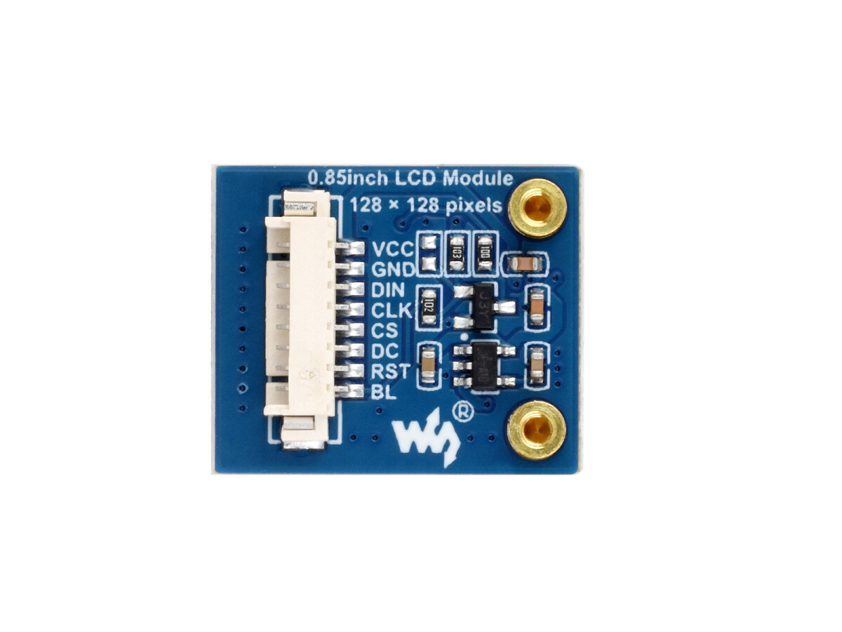 WaveShare 0,85 Zoll LCD-displaymodul med 128x128 IPS-panel og SPI-interface
