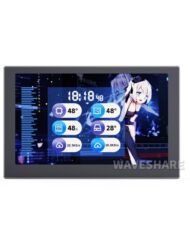 WaveShare 5" USB-monitor med 800x480 IPS-panel, sort, PC-kabinet, sekundær skærm, desktop, RGB ambient screen