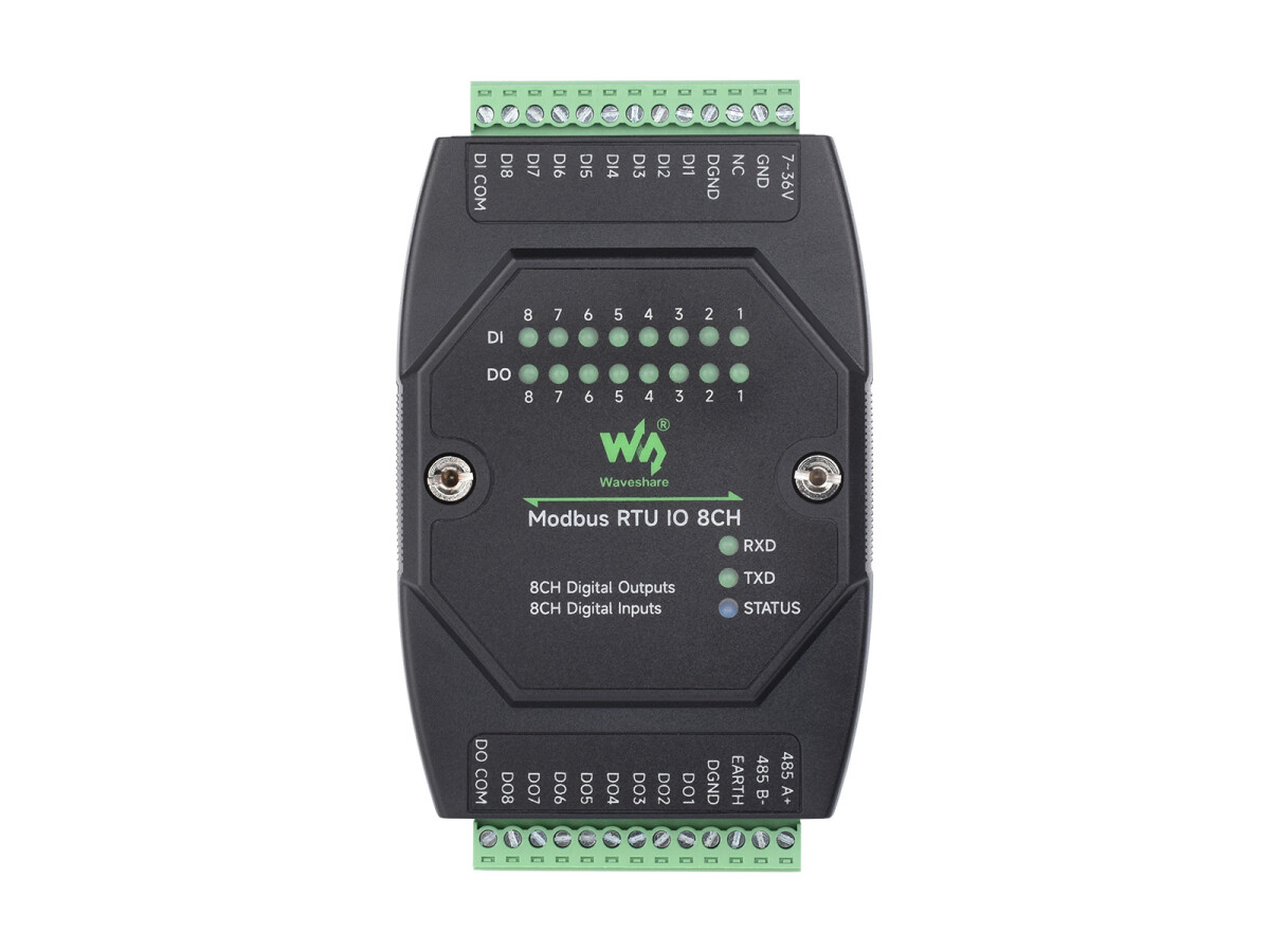 WaveShare Industrial 8CH Digital Input Output Modul DC 7~36V Modbus RTU Protokol