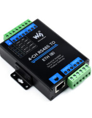 WaveShare 4CH RS485 to RJ45 Ethernet Serial Server Industriel isoleret serielt modul (railmontering)