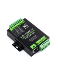 WaveShare 4CH RS485 to RJ45 Ethernet Serial Server med PoE-funktion, monteringsbeslag, industriel isoleret serialmodul