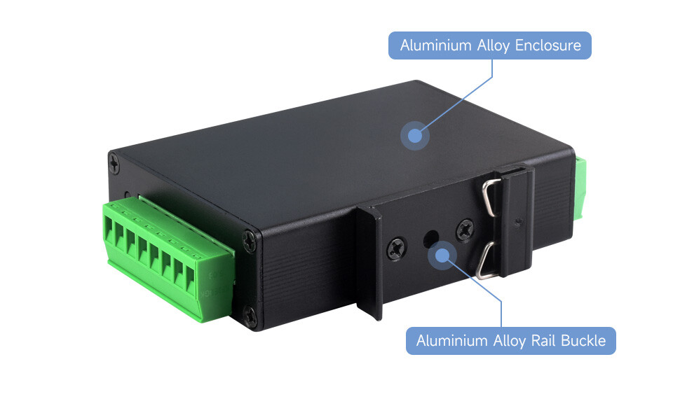 WaveShare 4CH RS485 to RJ45 Ethernet Serial Server med PoE-funktion, monteringsbeslag, industriel isoleret serialmodul