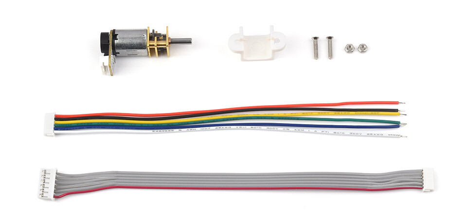 WaveShare N20 DC Geared Motor med magnetisk Hall-encoder med L-formet 6PIN-stik