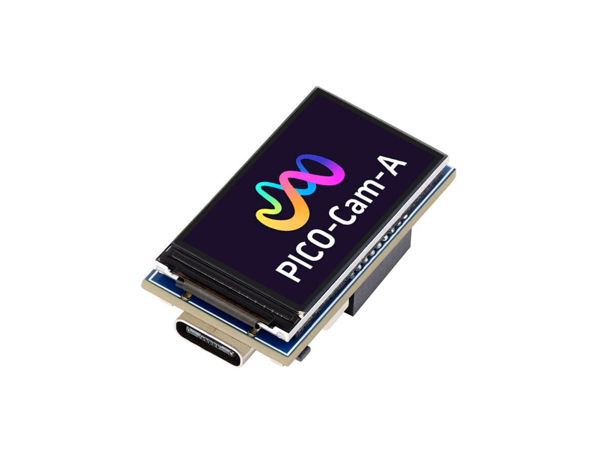 WaveShare RP2040 Mikrocontroller Kameraudviklingskort med HM01B0 gråtonekamera og 1,14 tommer IPS LCD-display