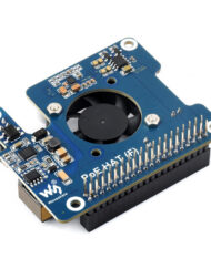 WaveShare Power Over Ethernet HAT (F) til Raspberry Pi 5 med metal varmeafgivende ventilator