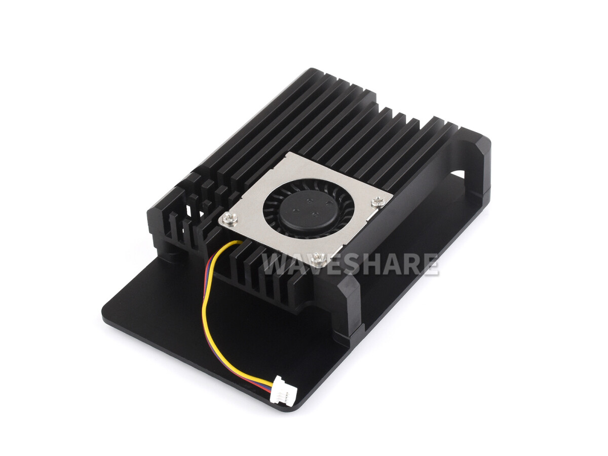 WaveShare Aluminiumkasse (H) für Raspberry Pi 5 mit temperaturbestyrret ventilator