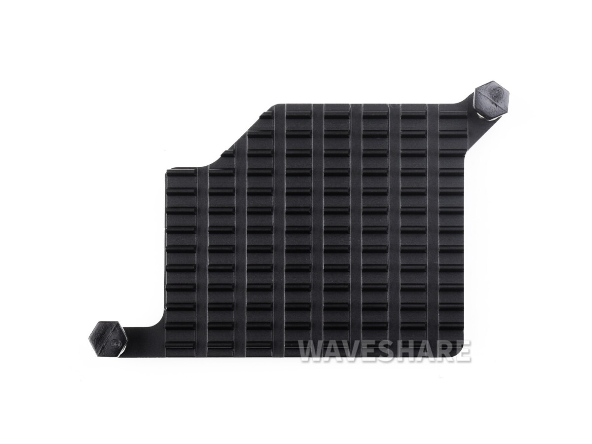 WaveShare Aluminium køleplade til Raspberry Pi 5 med termiske pads og fjederbelastede stik