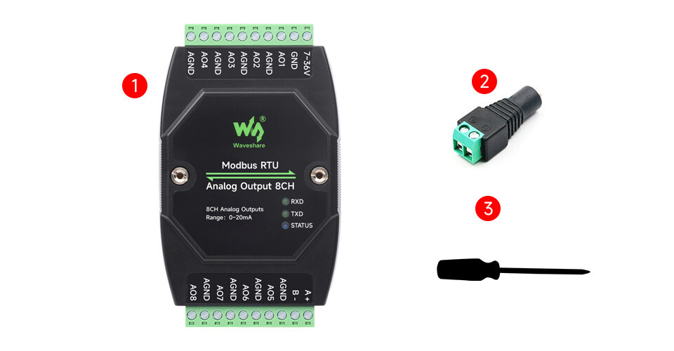WaveShare Industrielle 8CH Analoge Strømudgangsmodul 12-bit DA-konvertering
